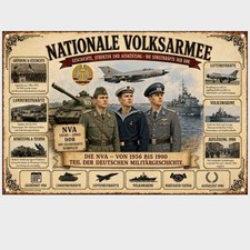 Blechschild NVA Nationale Volksarmee DDR Vintage Metallschild TEL6483