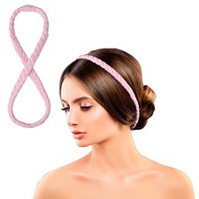 Braided Headbands for Adults - Stretchy Hair Bands Hair Baby Doll Pink