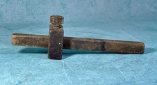 ANTIQUE WOOD & COPPER INLAY MORTISE SCRIBE MA...