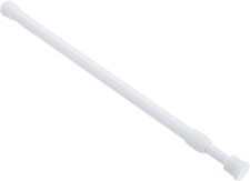 Tension Curtain Rod, Adjustable 16 to 28 inches, 0.39" Dia White Spring Tension