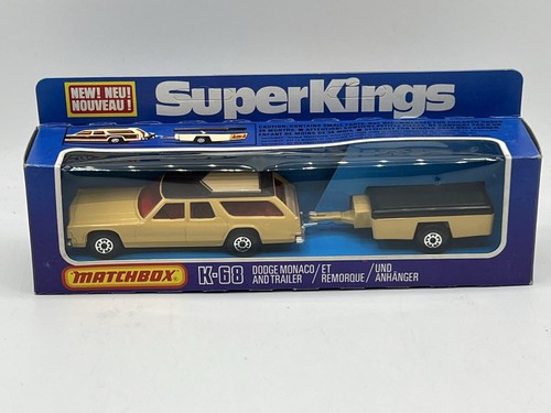 Matchbox Super Kings K-68 Dodge monaco and trailer Released 1978.