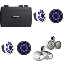 Kicker Premium Marine 6.5" 51MSC65 2 Pair  With 12KMTEDW White Enclosures I...