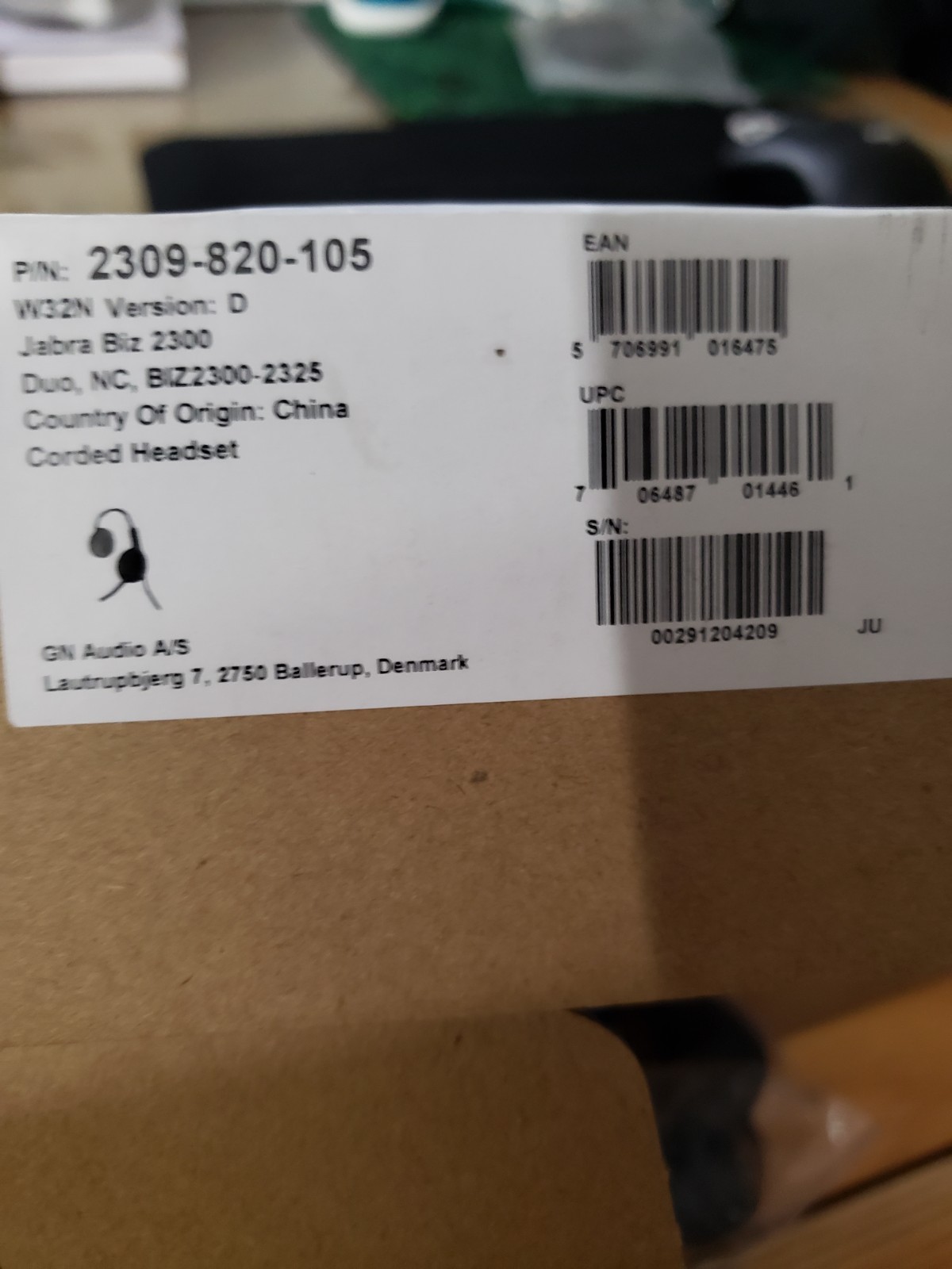 Jabra Biz 2300 Headset QD, new, black