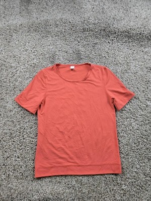 Calida Shirt Womens XS Orange Scoop Neck Short Sleeve Stretch Lounge Top 14434