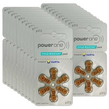 Power One Hearing aid Batteries Size 312 - p312 Battery for Hearing aid, Long-La