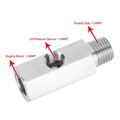 √Universal Car Engine Oil Pressure Gauge Adaptor Stainless Steel 1/4NPT Engine - Picture 7 of 9