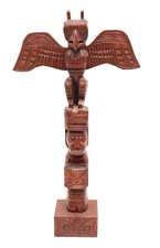 VTG North West Coast "Nuu-chah-nulth" Totem Pole LARGE 17" Tall Native American