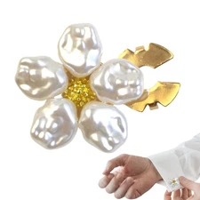Button Jewelry Covers Alloy Faux Pearl Flower Home Supplies Decorative