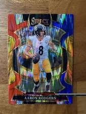 2025 Panini Select - Concourse Aaron Rodgers #51 Red White & Blue Shock Prizm