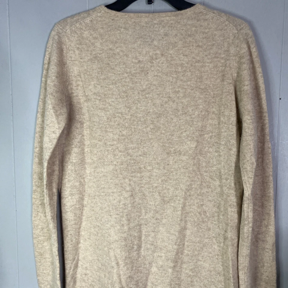 Suéter 100 % cachemir para mujer beige mediano cápsula minimalista Preswick Moore Foto 3 de 4