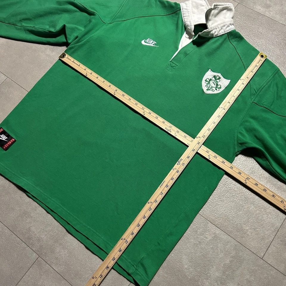 Rare Vintage 90s Ireland Rugby Shirt Green Nike Premier Embroidered Soccer L - Image 4 of 4