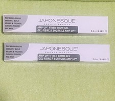 2 Pcs JAPONESQUE AMP-UP FIBER BROW GEL 0.08 fl oz LIGHT/CLAIR. New