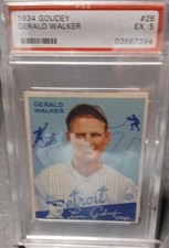 1934 Goudey Big League Chewing Gum - Gee Walker #26 Called Gerald on...