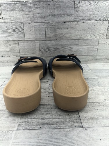 Crocs Sandals Women's Size 7 with Buckle Strap Tand with Blue Strap - Picture 5 of 11