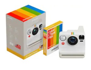 Polaroid - Now Gen 3 Instant Camera + Color Film Bundle (8 Photos) White NIB