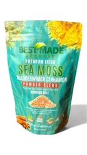 Organic Sea Moss Bladderwrack Burdock Root & Cinnamon Powder 4oz Non-GMO, Vegan