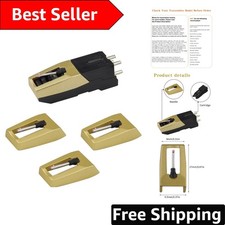 Complete Set: Diamond Stylus Record Needle with 3 Replacement Tips - Retro Gold