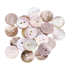 25 Pcs Natural Shell Button, 2 Hole 15mm Mother of Pearl Button, Purple