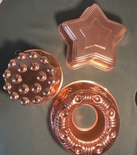 VTG Copper Color Aluminum Baking Mold Lot Bun...