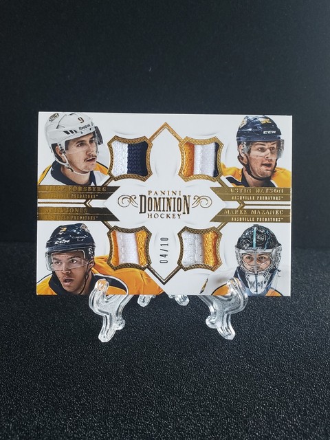 2013-14 Panini Dominion Quad Gold Seth Jones/Filip Forsberg/Austin Watson RC /10