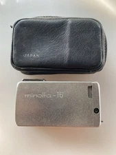 Vintage Subminiature Minolta 16 mm Mini Film Silver Spy Camera Rokkor 3.5/25