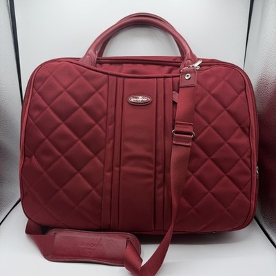 Samsonite Virgo Portfolio Quilted Laptop Briefcase Red with Shoulder Strap