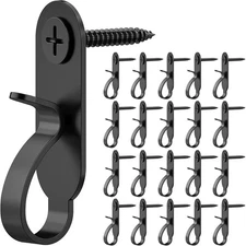 String Lights Hanger Hooks, Stainless Steel Clips, 20 Packs, Black 