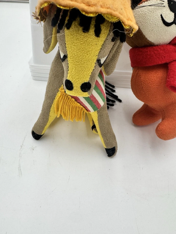 LOTE DE 5 MASCOTAS DE ENSUEÑO Dakin Años 60 De Colección Japón Peluche Aserrín Toro Burro León Gato Foto 3 de 4