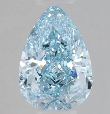 3.05 Ct Certified VVS1 D Grade Pear Cut 8x12 MM Natural Blue Diamond