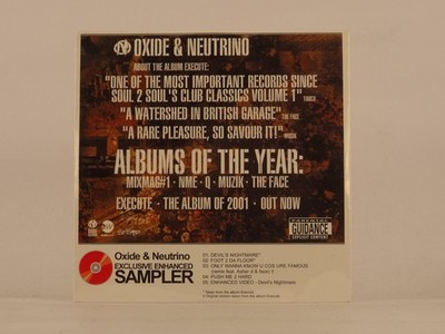 OXIDE AND NEUTRINO EXECUTE (ALBUM SAMPLER) (589) Promo CD Album  EASTWEST