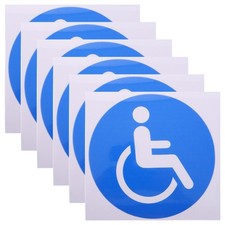 6 Sheets Disabled Toilet Label Wheelchair Symbol Sticker For Vehicle Supply