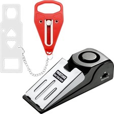 Portable Door Lock Door Stop Alarm Set Travel Safety Kit for Hotel Rooms,