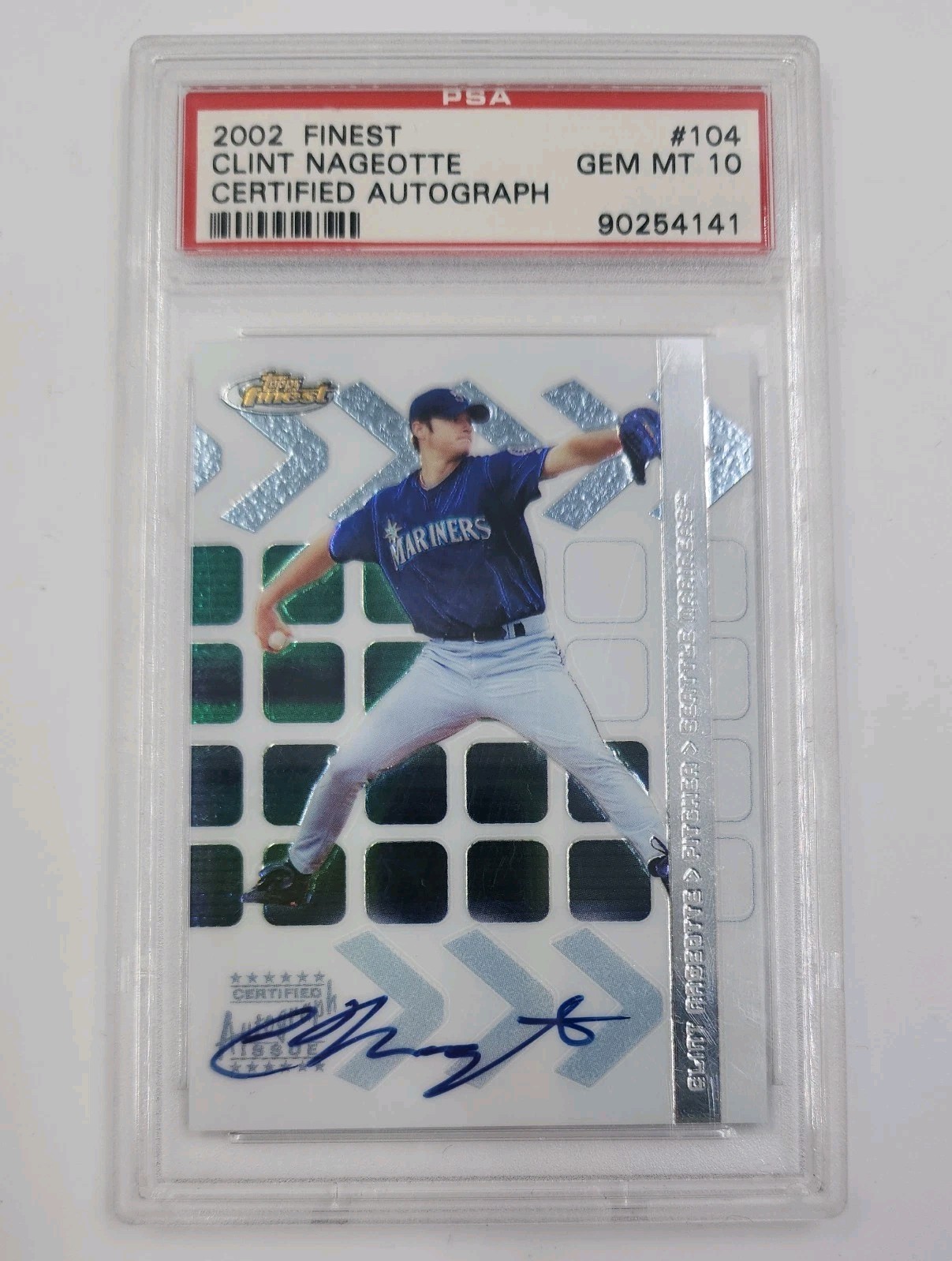 2002 Topps Finest Clint Nageotte #104 Certified Autograph Rookie Card PSA 10