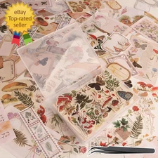 200Pcs Vintage Scrapbook Stickers, Aesthetic Junk Journal Stamping Supplies Kit,