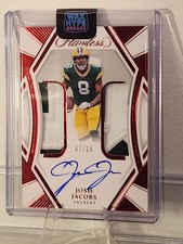 2025 Panini Flawless Football Josh Jacobs Dual Patch Auto Ruby Red # 7/15