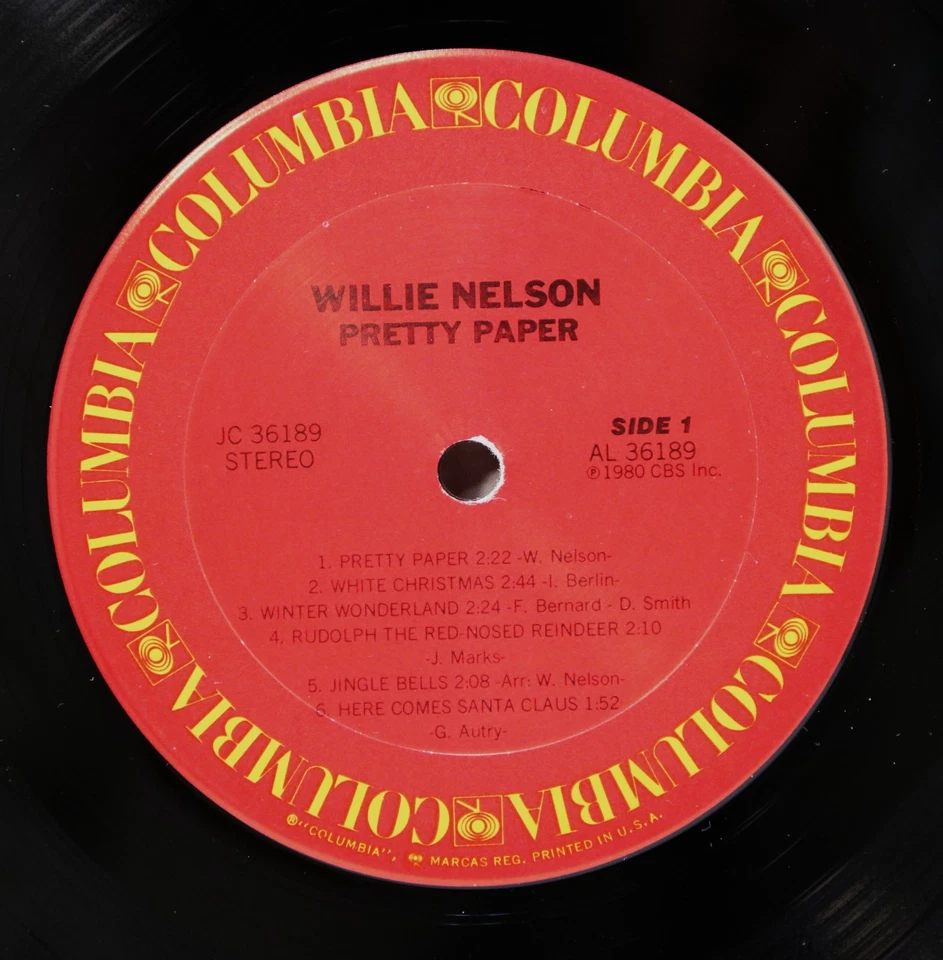 WILLIE NELSON - Pretty Paper (Christmas) - 12" Vinyl Record LP - VG+ Foto 4 de 4