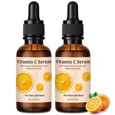 2 Pack Vitamin C Serum,Hyaluronic Acid Serum for Face,Rich in Ferulic Vitamin C