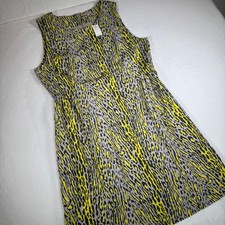 GAP New Animal Print Sleeveless Sheath Dress Yellow Gray Black Plus Size 16