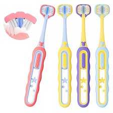 Toddler Toothbrush 4 Pack, Soft Baby Toothbrush Efficient 3 Sided Kids Tooth ...