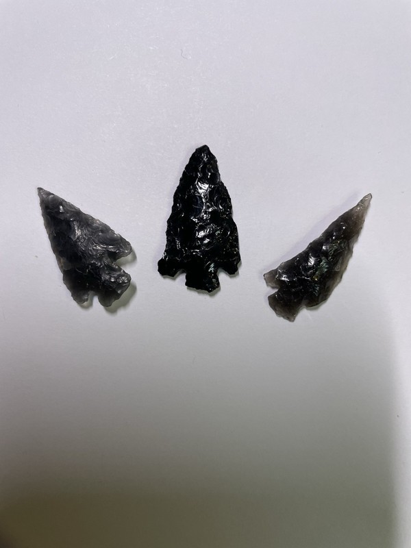 3 Great Authentic Obsidian Arrowheads From S.E. Oregon Counties.
