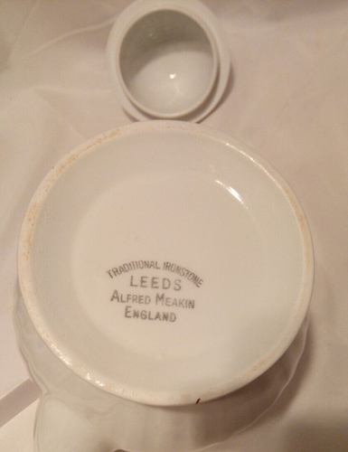 VTG Alfred Meakin Leeds Traditional Ironstone England Teapot Coffee Pot w Lid 9" - Picture 8 of 8