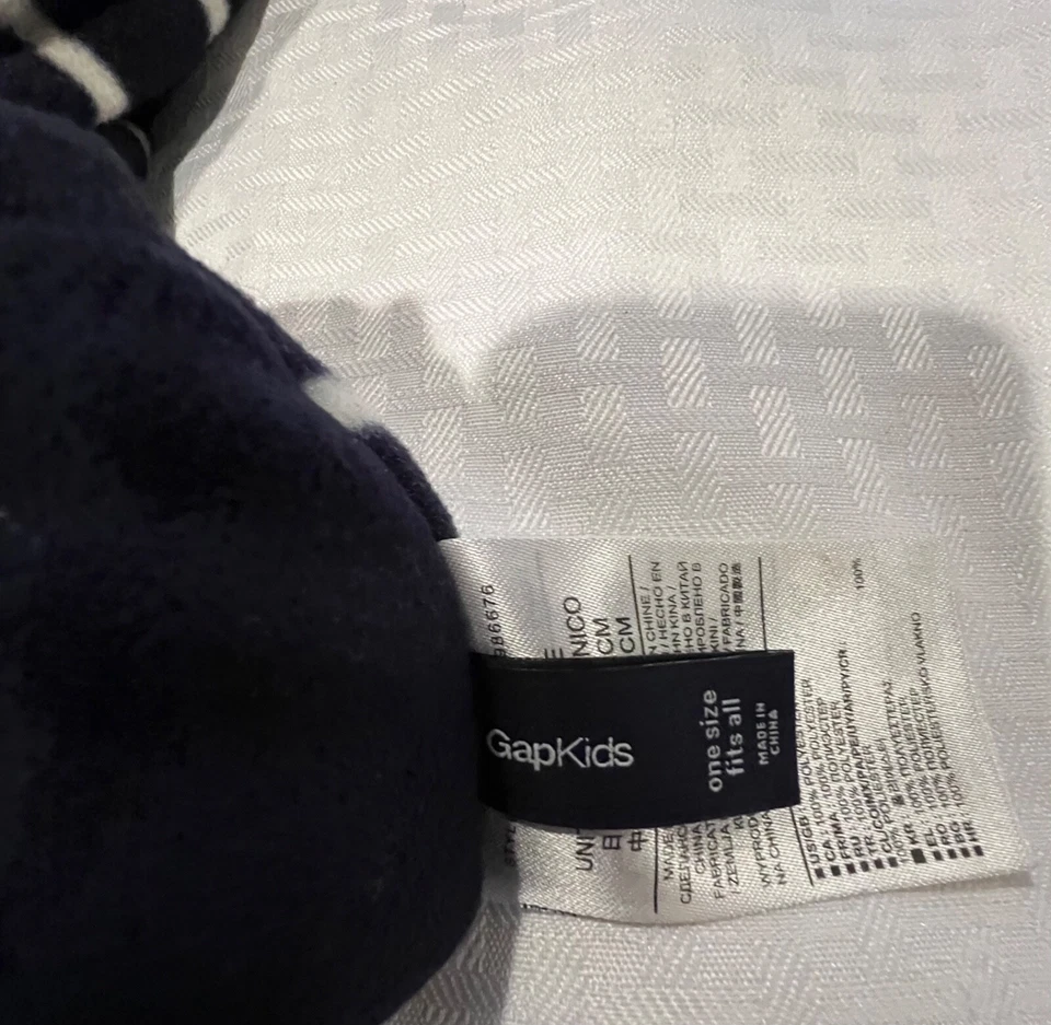 Детский полосатый шарф с карманами GAP - Изображение 2 из 4