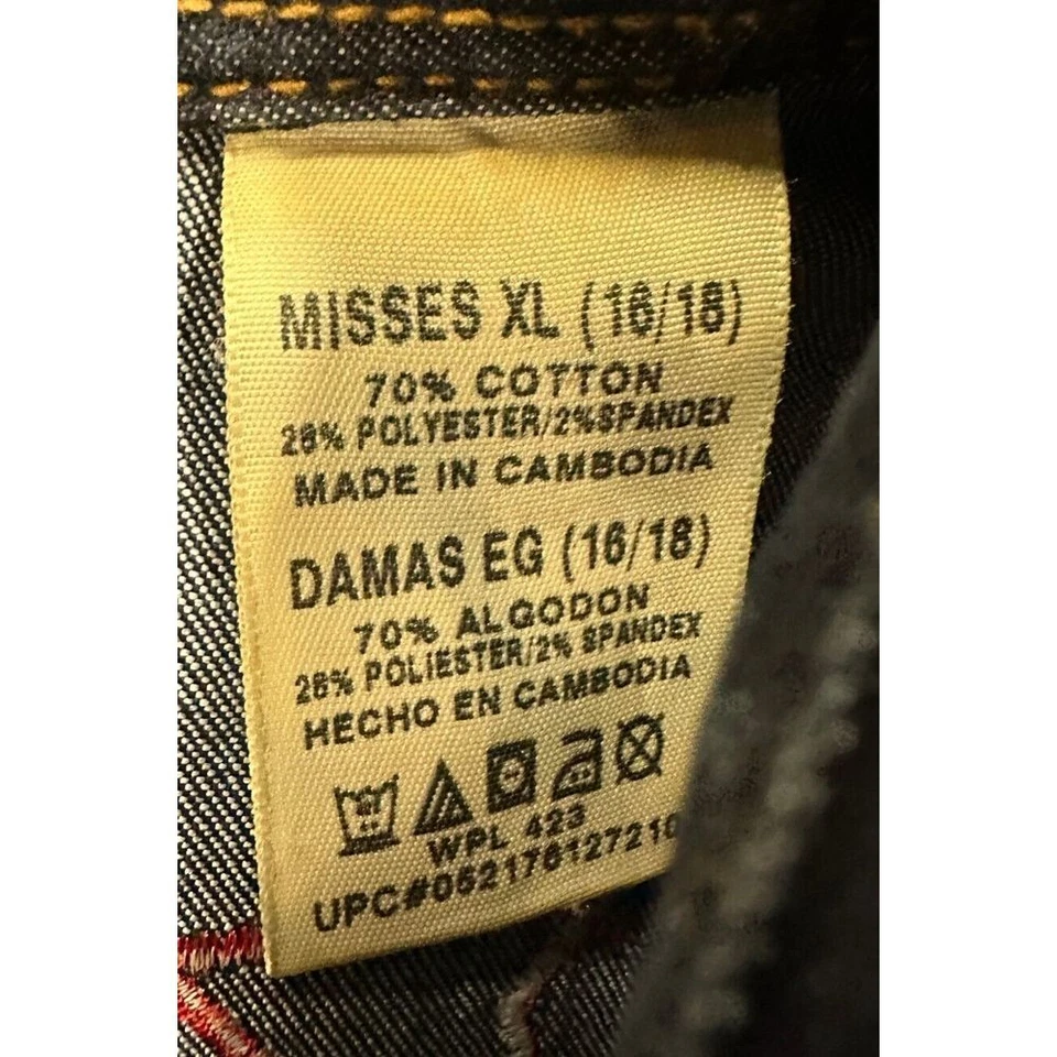 Camisa Levis Niñas Extra Grande Azul Denim Perla A Presión Vaquera Occidental Bordada Foto 4 de 4