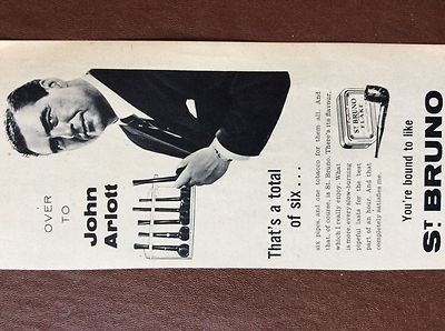 st bruno tobacco advert b1L ephemera 1959 picture advert john arlott st bruno tobacco
