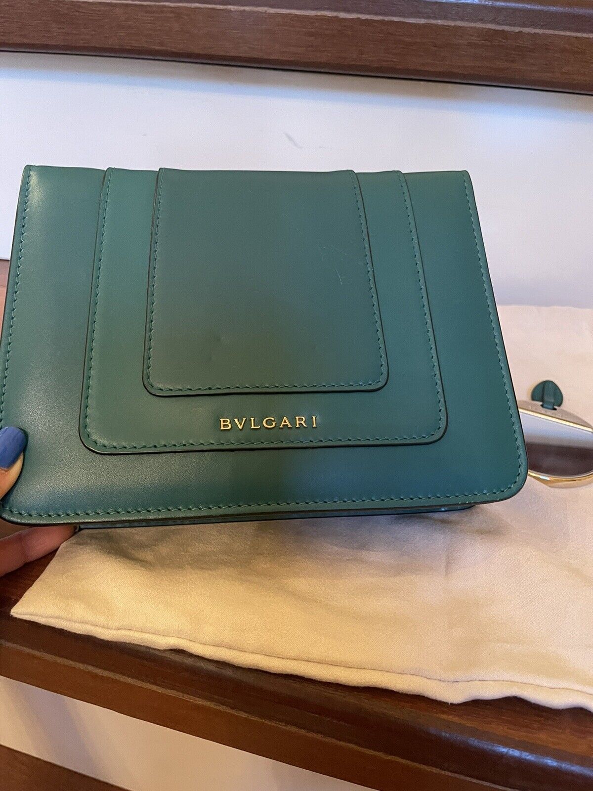 Serpenti leather handbag Bvlgari Green in Leather - 34409533