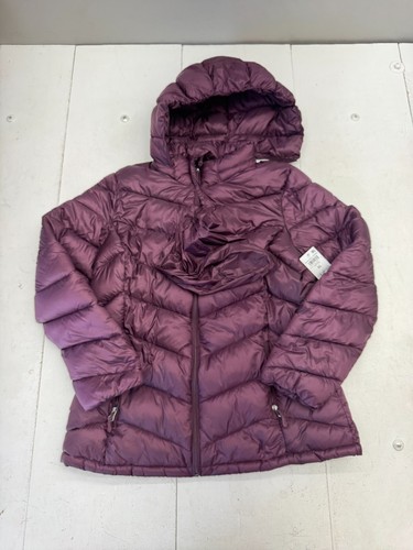 Charter Club Deep Plum verstaubare gefütterte Damenjacke mit durchgehendem Reißverschluss Größe Medium