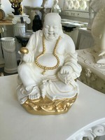 Buddha Figur Lachender Dicker Happy Buddha Xl Beige Gold Feng Shui H29 Cm