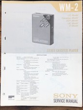 Sony WM-2 Radio Cassette Service Manual Original 