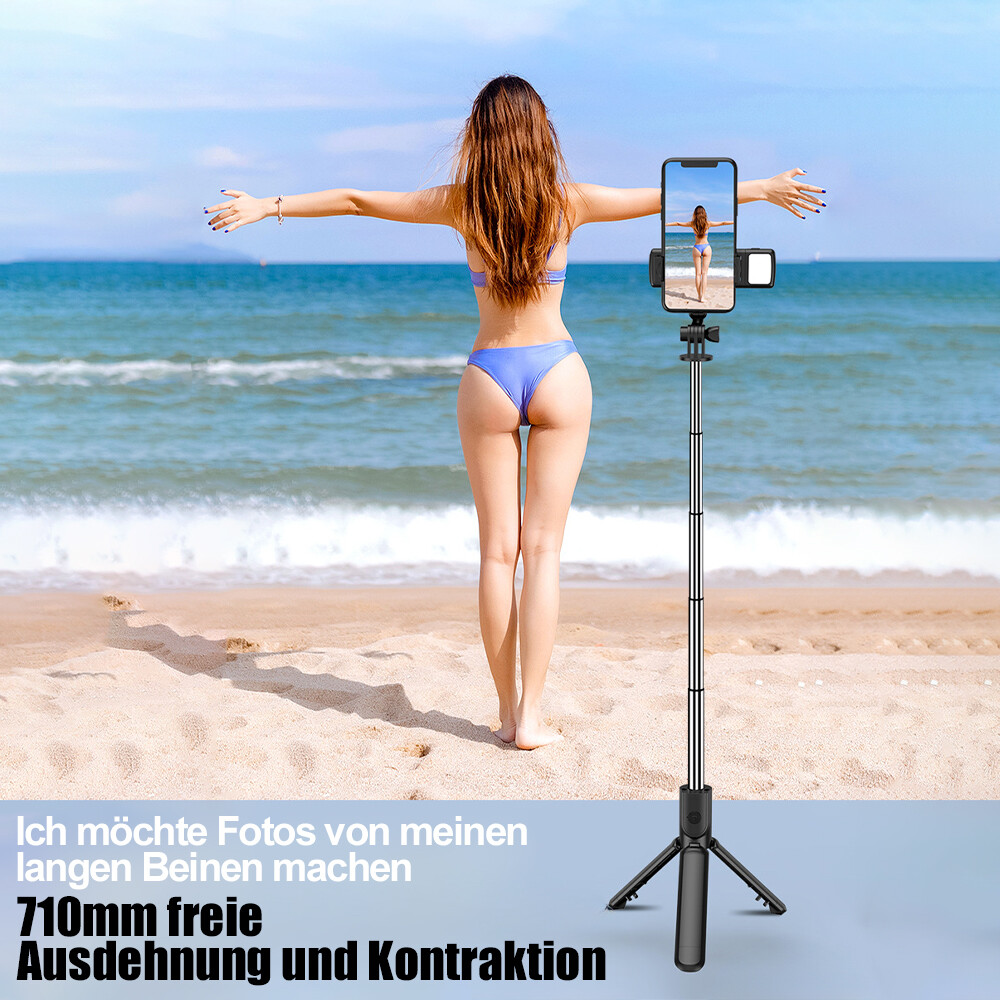 Smartphone Handy Selfie Stick Bluetooth Stativ Teleskop Stange mit Fernbedienung