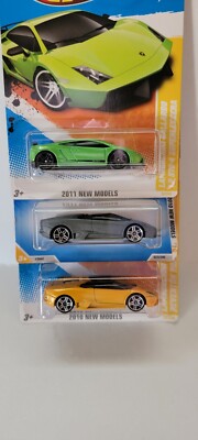 Hot Wheels 2010 New Model Lamborghini Reventon Roadster Grey & Yellow & Gallardo